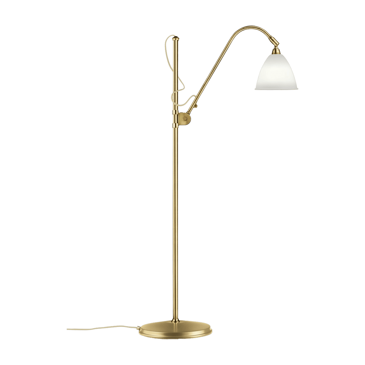 Lampadaire blanc base dorée en laiton 16 cm BL3 - Gubi - The Cool Republic