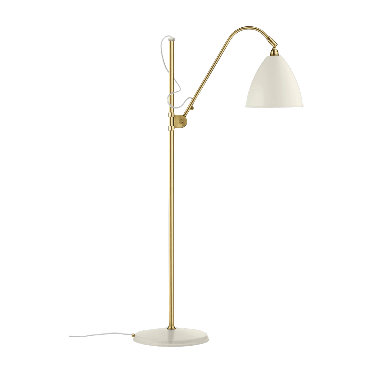 Lampadaire blanc base dorée en laiton 21 cm BL3 - Gubi - The Cool Republic