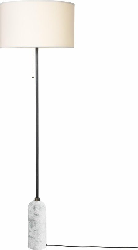Lampadaire blanc base en marbre blanc Gravity - Gubi - The Cool Republic