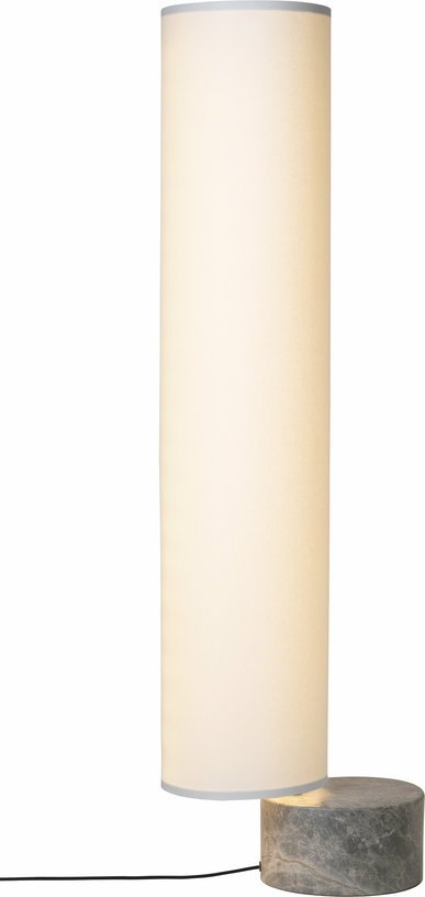 Lampadaire blanc base en marbre gris 120 cm Unbound - Gubi - The Cool Republic