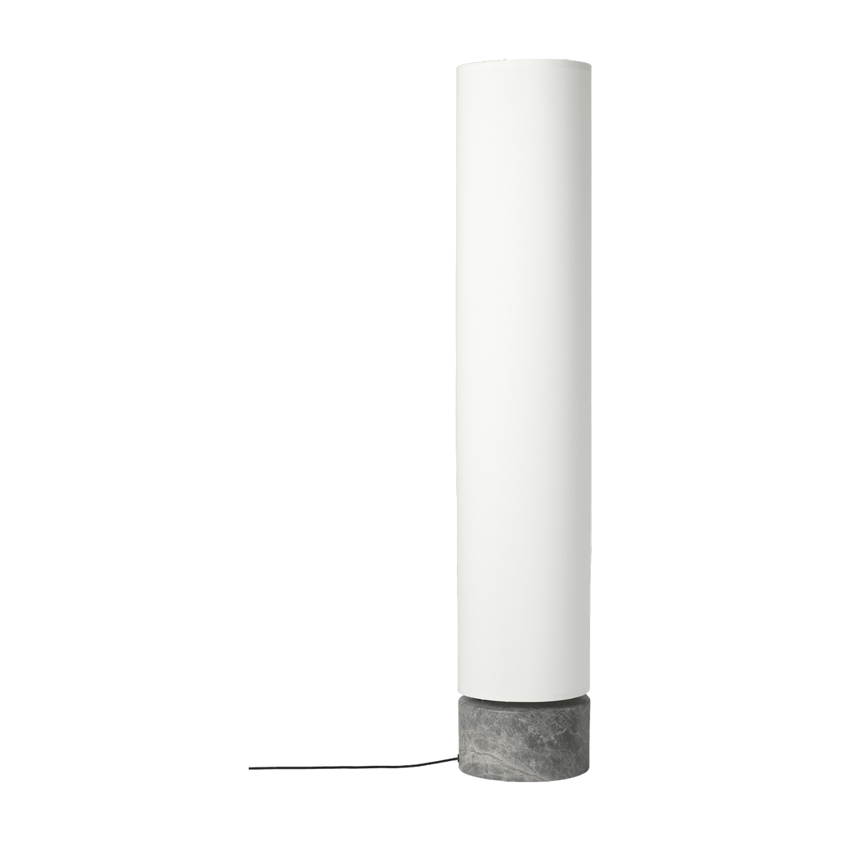 Lampadaire blanc base en marbre gris 120 cm Unbound - Gubi - The Cool Republic