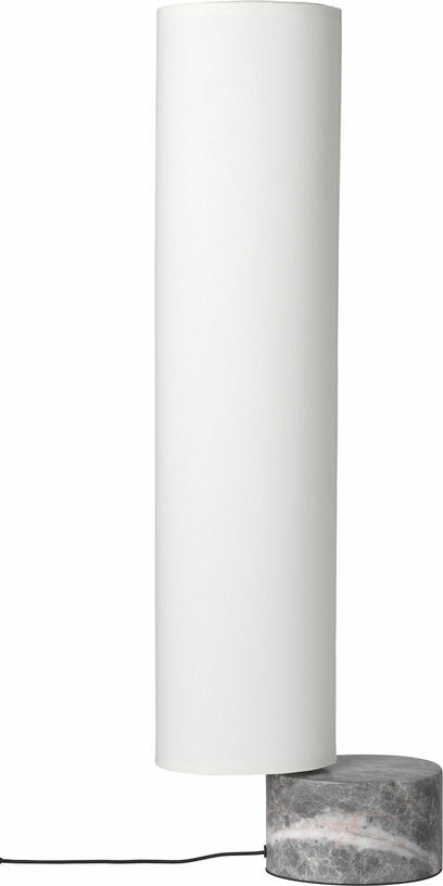 Lampadaire blanc base en marbre gris 80 cm Unbound - Gubi - The Cool Republic
