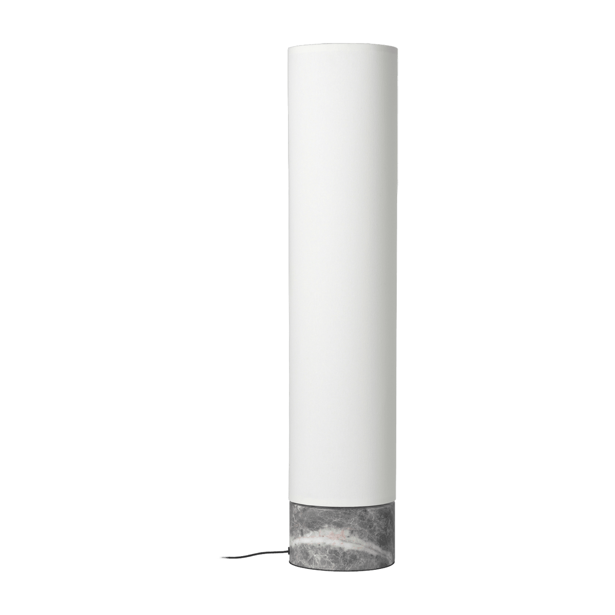 Lampadaire blanc base en marbre gris 80 cm Unbound - Gubi - The Cool Republic