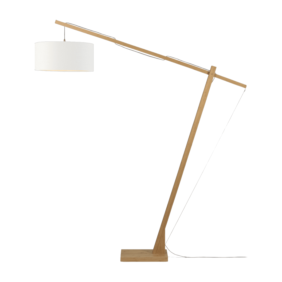 Lampadaire blanc en bambou et lin Montblanc - Good & Mojo - The Cool Republic