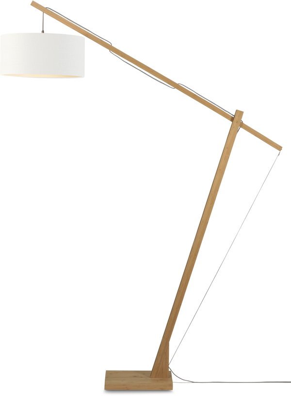Lampadaire blanc en bambou et lin Montblanc - Good & Mojo - The Cool Republic