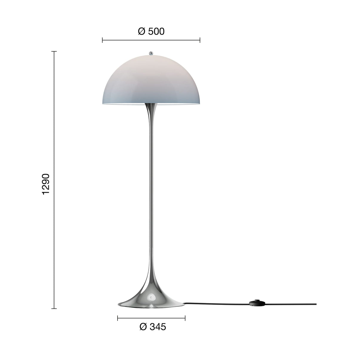 Lampadaire design en acrylique gris bleu 129cm Panthella - Louis Poulsen — vue 3