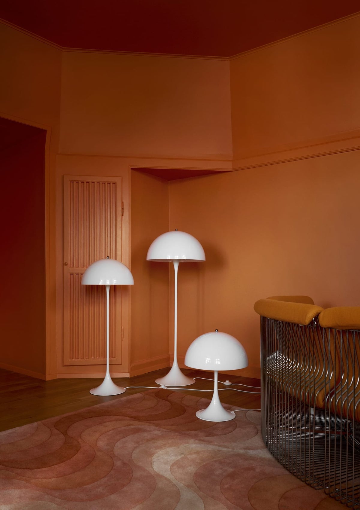Lampadaire design en acrylique opalisé blanc 40x103,5cm Panthella - Louis Poulsen — vue 8