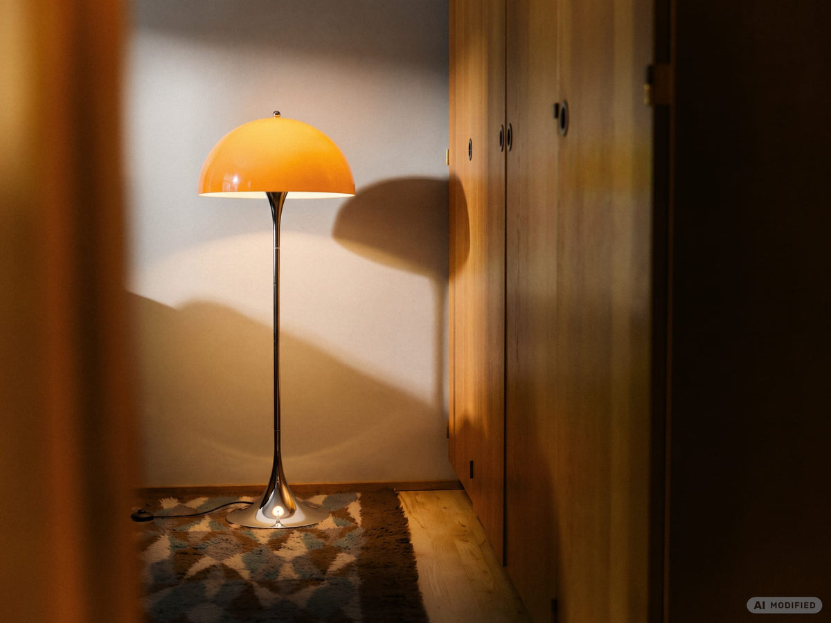 Lampadaire design en acrylique orange 129cm Panthella - Louis Poulsen — vue 2