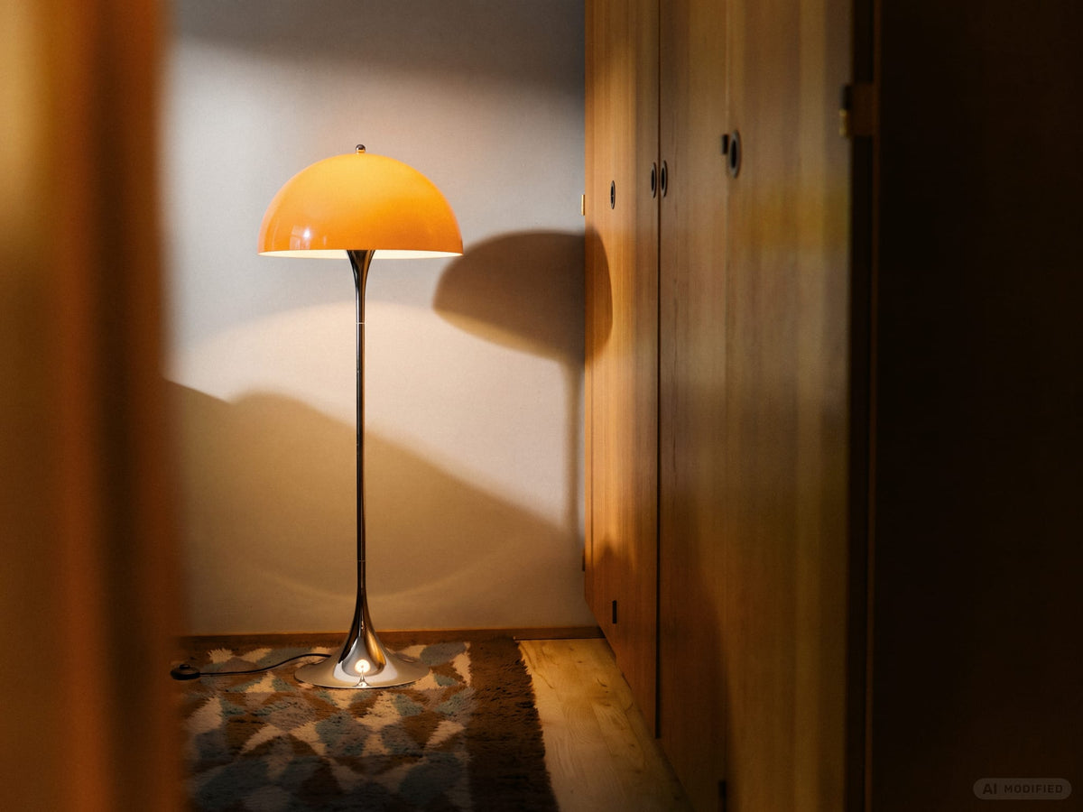 Lampadaire design en acrylique orange 129cm Panthella - Louis Poulsen — vue 9