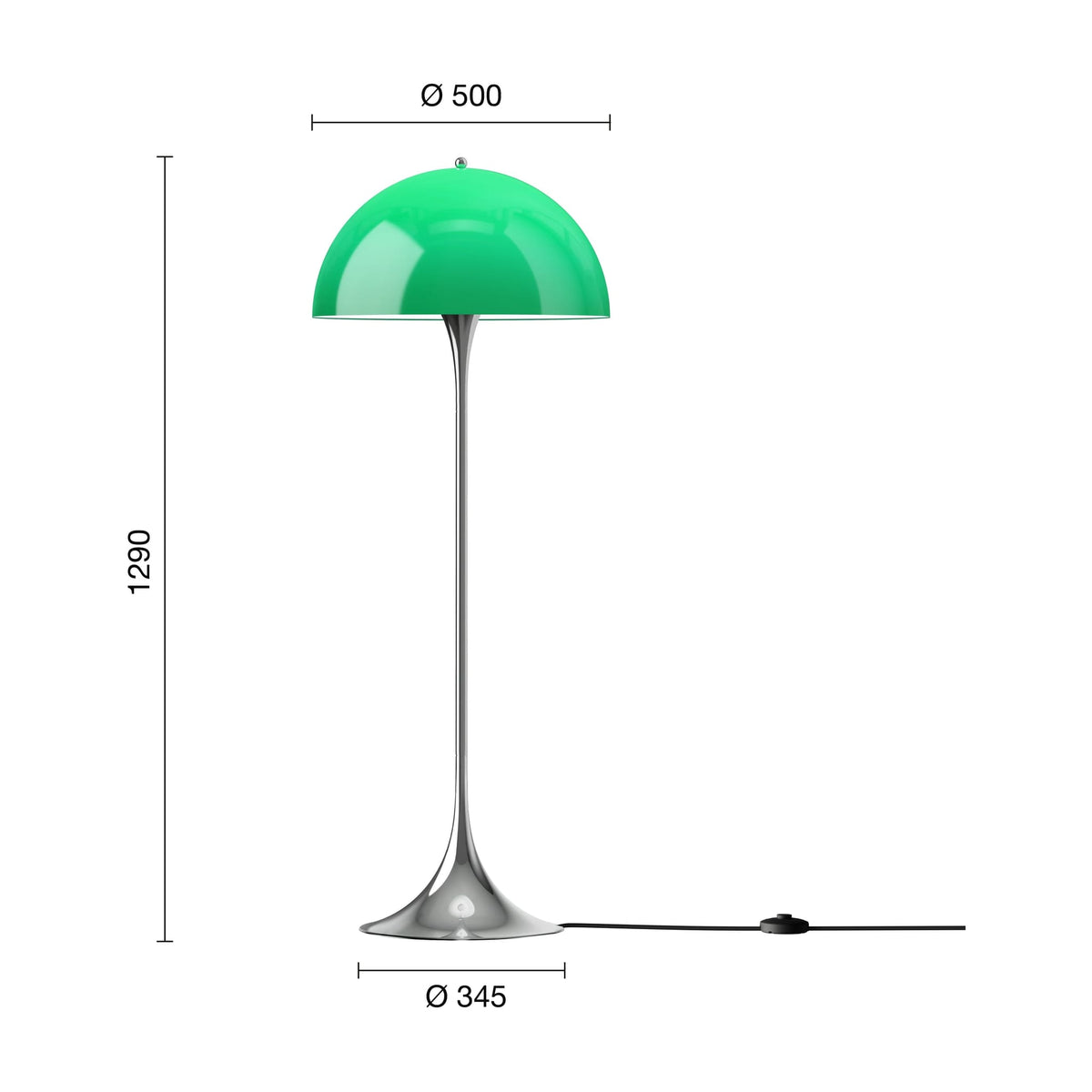 Lampadaire design en acrylique vert 129cm Panthella - Louis Poulsen — vue 3