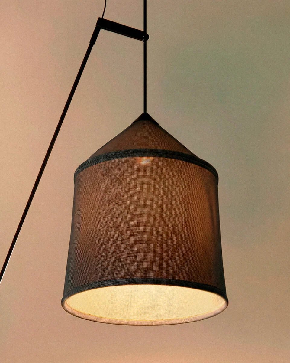 Lampadaire d'extérieur en acier et textile bleu Jaima - Marset - The Cool Republic