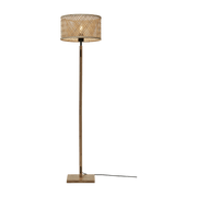 Lampadaire droit en bambou naturel avec abat-jour en bois naturel 128x32 cm Java - Good & Mojo - The Cool Republic