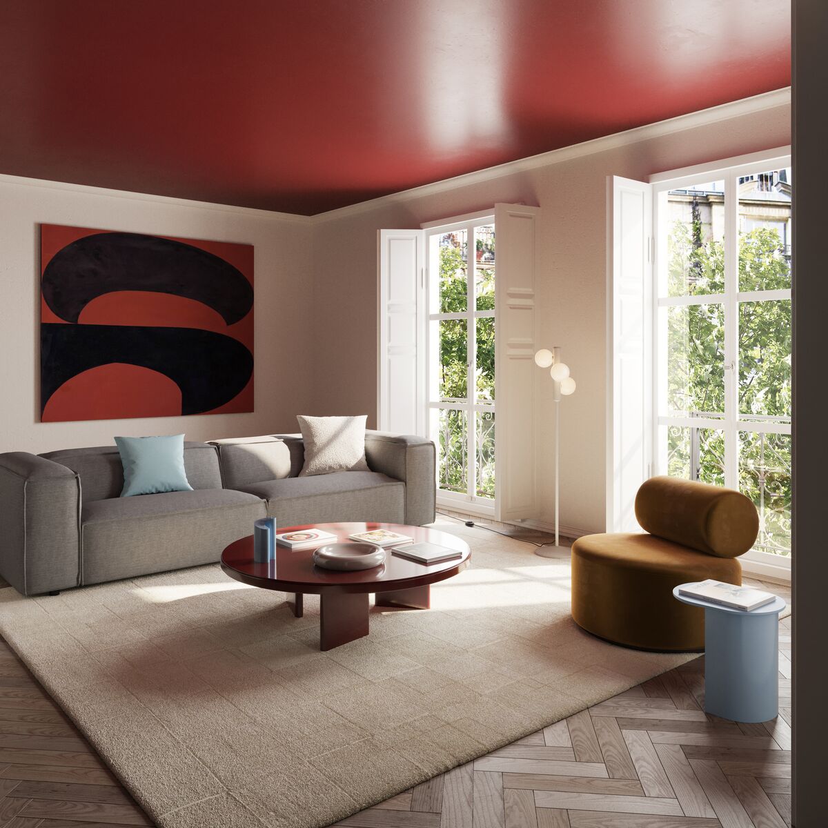 Lampadaire en acier beige 137cm Kaktee - Fest Amsterdam - The Cool Republic