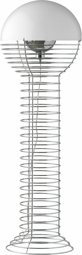Lampadaire en acier chromé et plastique blanc Wire - Verpan - The Cool Republic