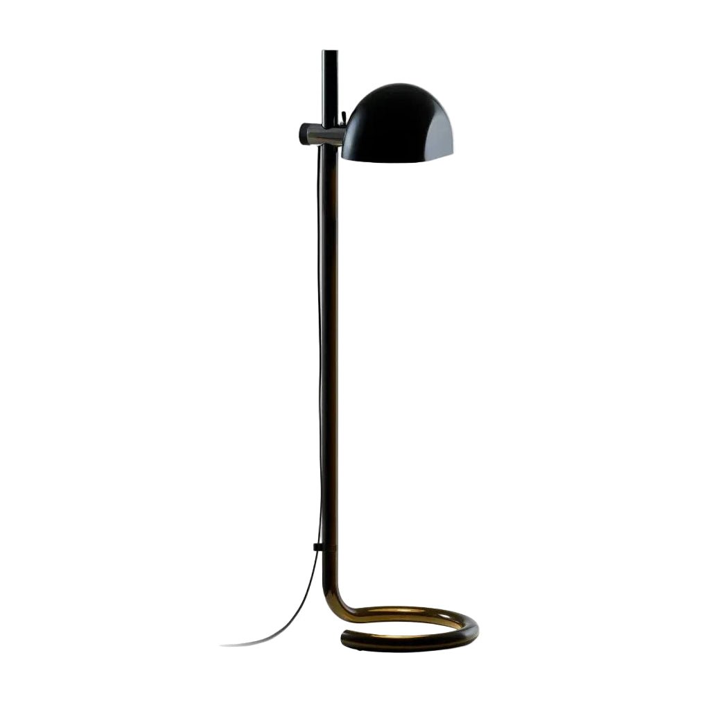 Lampadaire en acier chromé marron et plastique noir 38x135cm Lauro - Marset - The Cool Republic