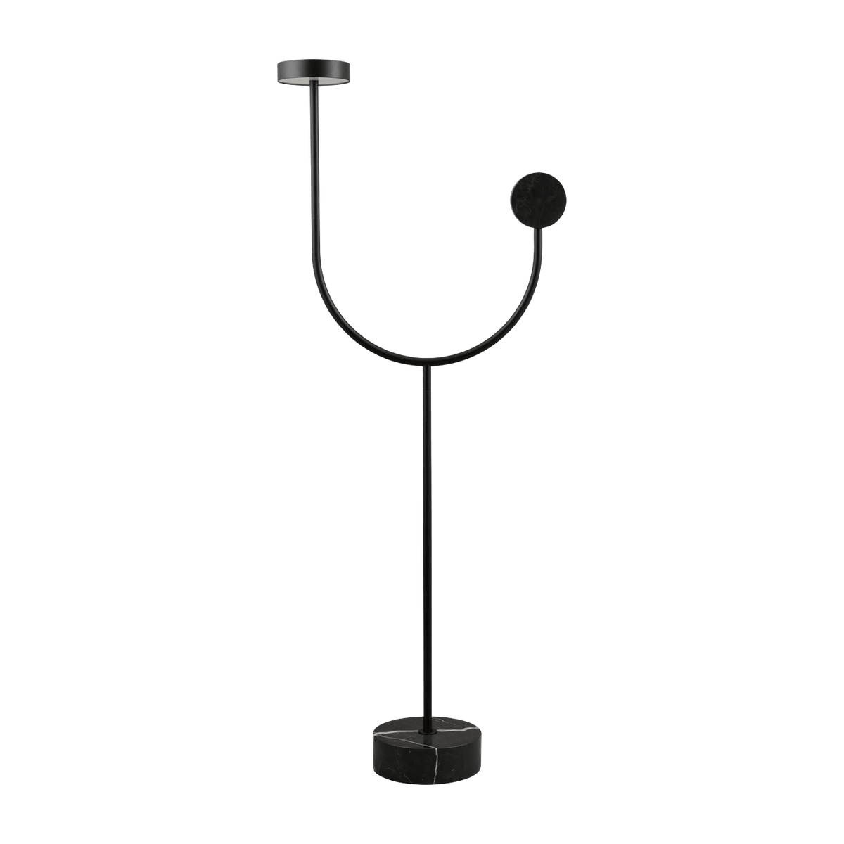 Lampadaire en acier et base en marbre noir 127 cm Grasil - AYTM - The Cool Republic