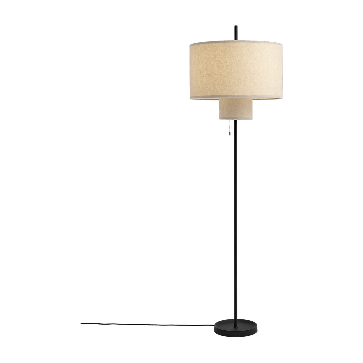 Lampadaire en acier noir et toile en textile 153 cm Margin - New works - The Cool Republic