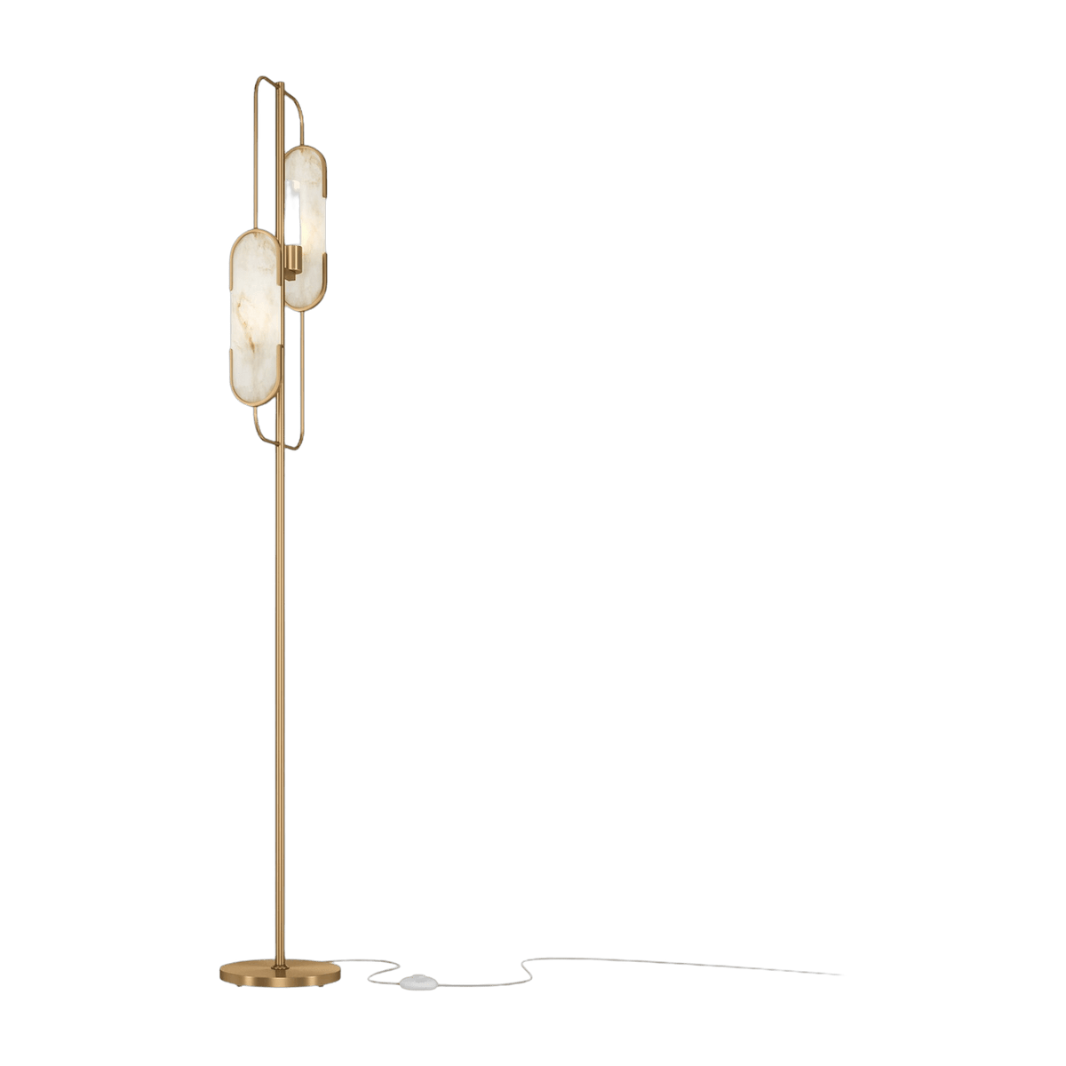 Lampadaire en aluminium doré et abat-jour en pierre naturelle 160 cm Marmo - Maytoni - The Cool Republic