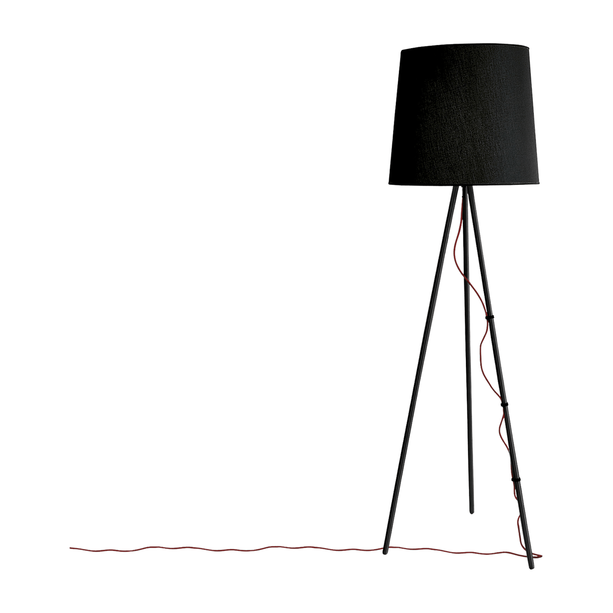 Lampadaire en aluminium et tissu noir 173 cm Eva - Martinelli Luce - The Cool Republic
