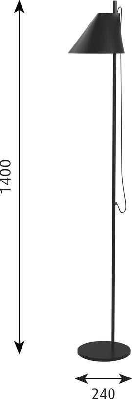 Lampadaire en aluminium noir 150 cm Yuh - Louis Poulsen - The Cool Republic