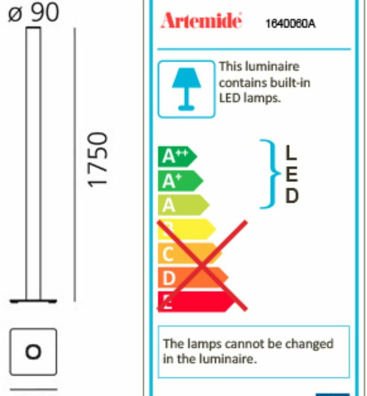 Lampadaire en aluminium rouge Ilio - Artemide - The Cool Republic