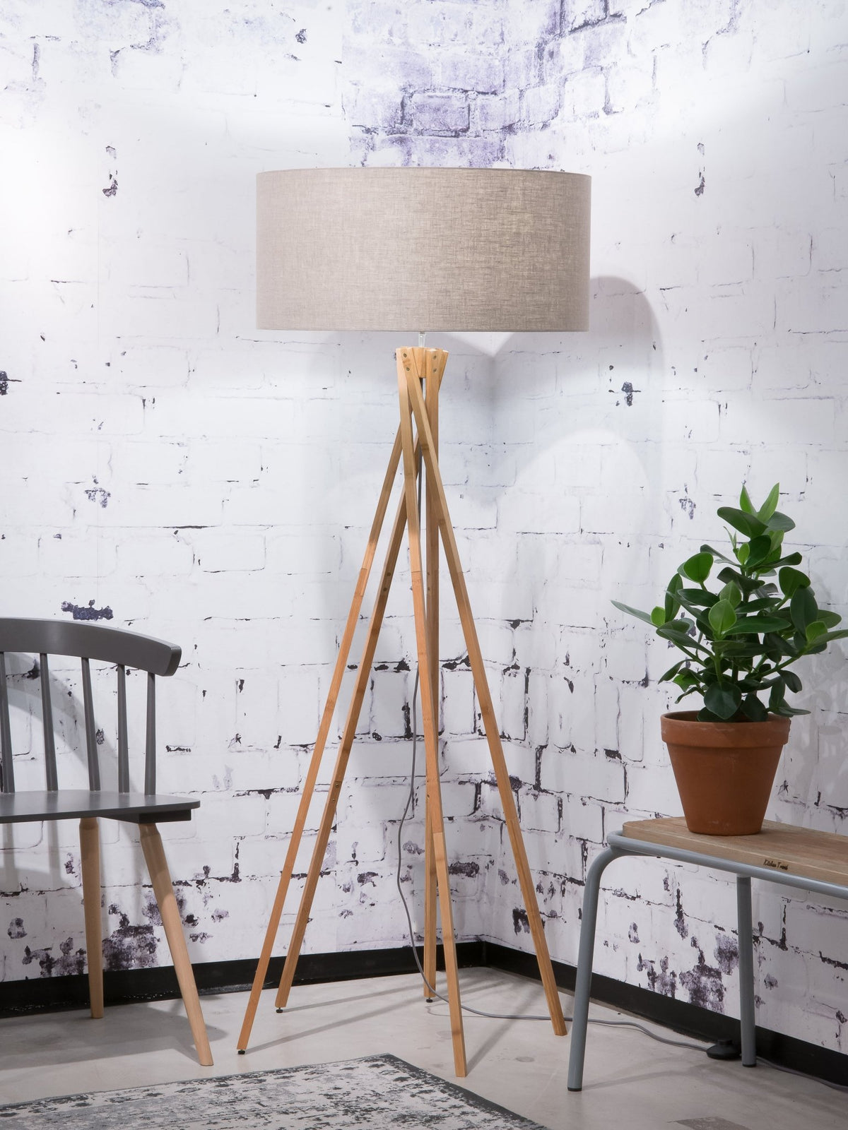 Lampadaire en bambou beige Kilimanjaro - Good & Mojo - The Cool Republic