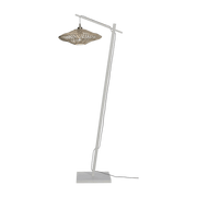 Lampadaire en bambou blanc avec abat-jour en bois blanc 150x40 cm Zanzibar - Good & Mojo - The Cool Republic