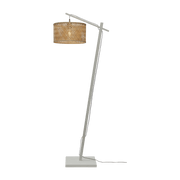 Lampadaire en bambou blanc avec abat-jour en bois naturel 150x32 cm Java - Good & Mojo - The Cool Republic