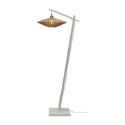 Lampadaire en bambou blanc avec abat-jour en bois naturel 150x40 cm Iguazu - Good & Mojo - The Cool Republic