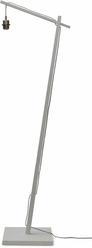 Lampadaire en bambou blanc avec abat-jour en bois naturel 176x60 cm Cango - Good & Mojo - The Cool Republic