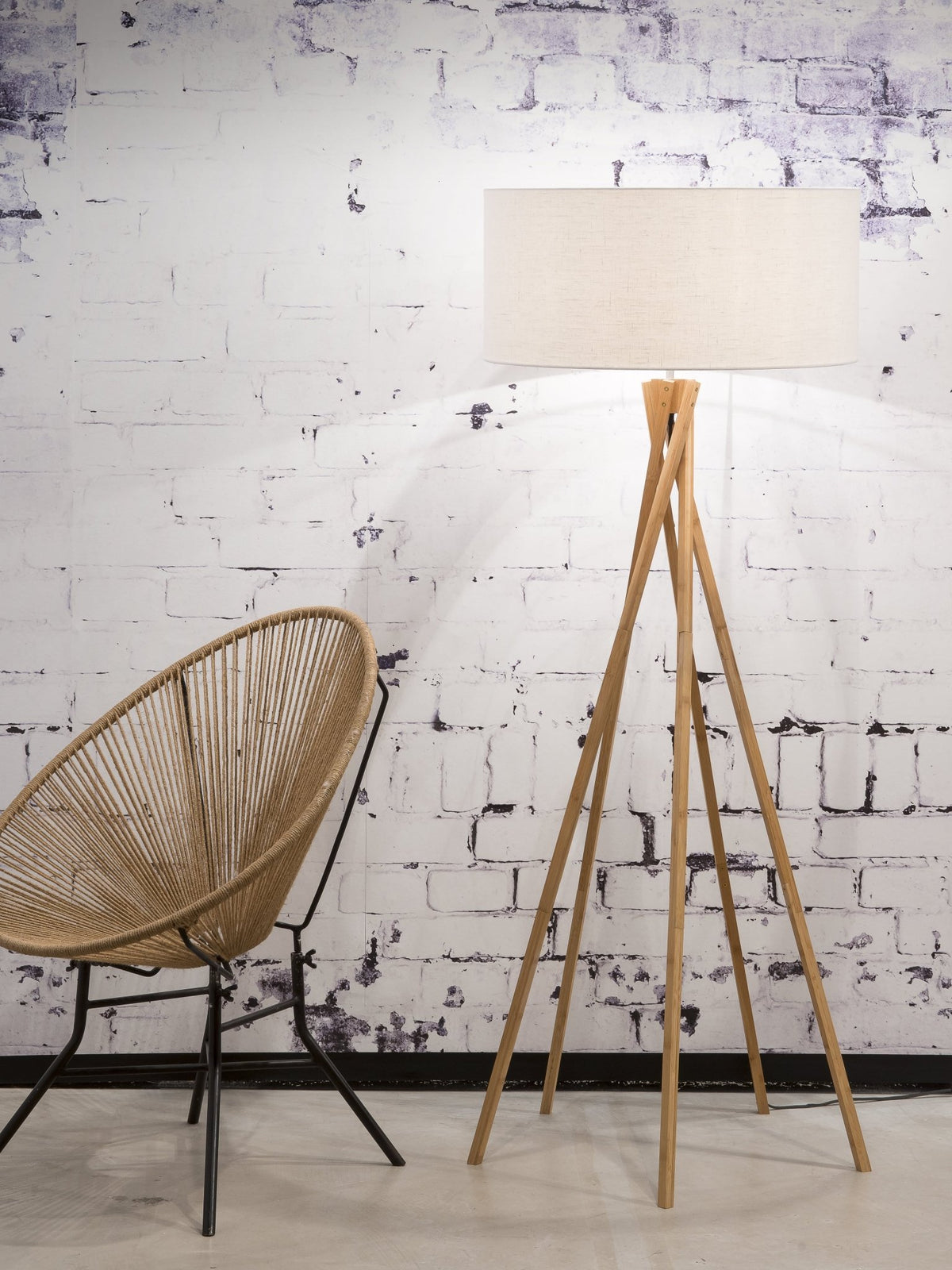 Lampadaire en bambou blanc Kilimanjaro - Good & Mojo - The Cool Republic