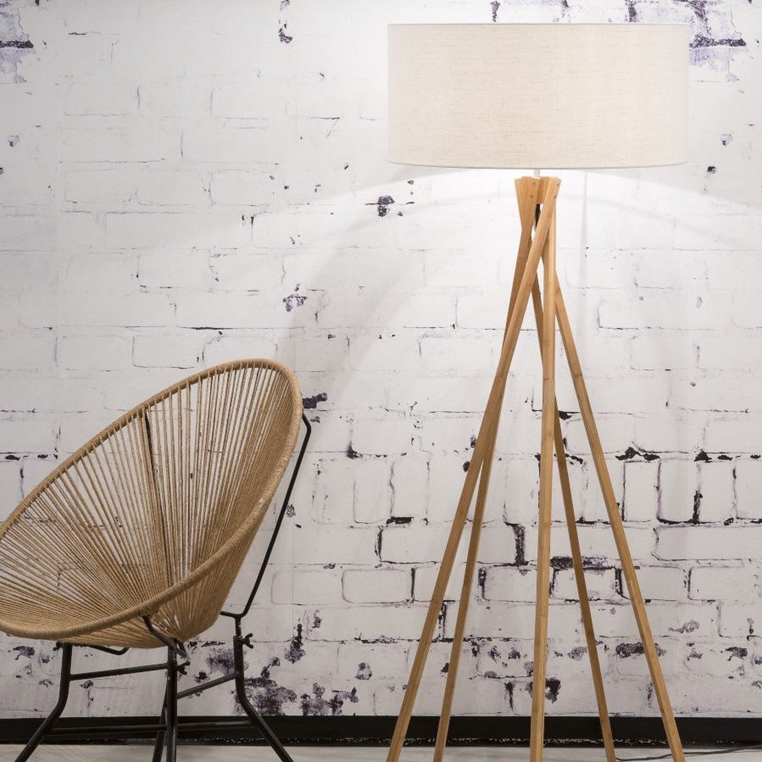 Lampadaire en bambou blanc Kilimanjaro - Good & Mojo - The Cool Republic