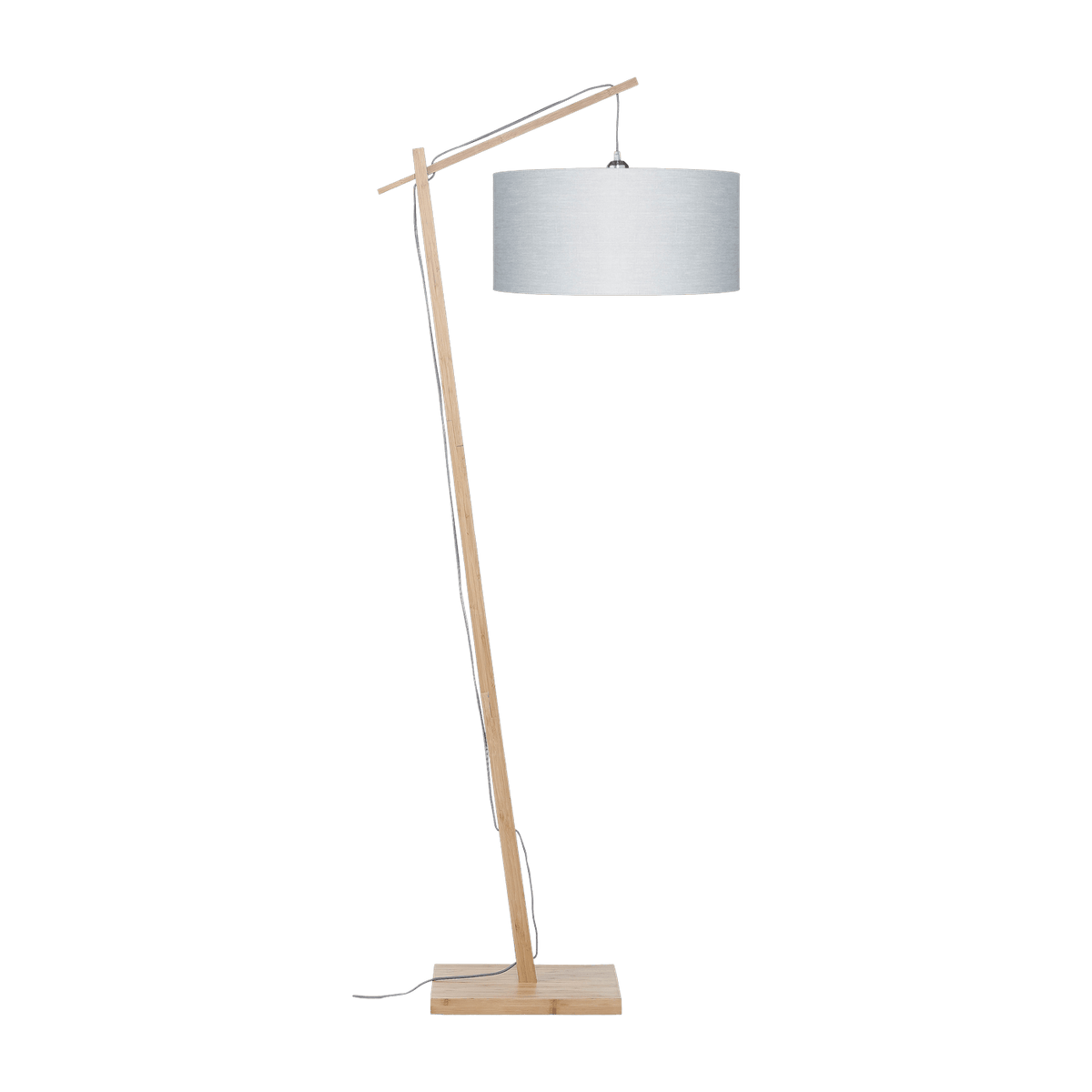 Lampadaire en bambou et lin gris clair Andes - Good & Mojo - The Cool Republic
