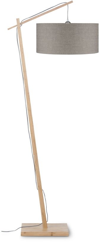 Lampadaire en bambou et lin gris foncé Andes - Good & Mojo - The Cool Republic