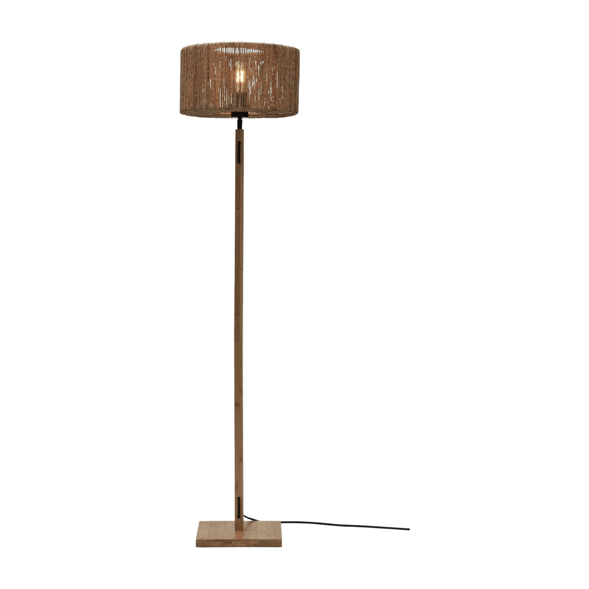 Lampadaire en bambou naturel avec abat-jour en bois naturel 125x30 cm Iguazu - Good & Mojo - The Cool Republic