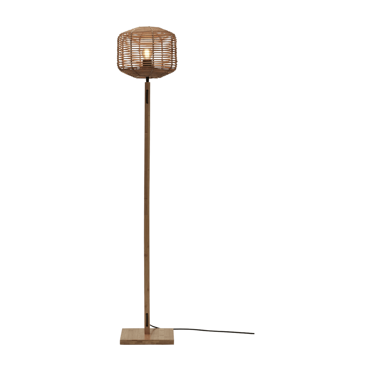 Lampadaire en bambou naturel avec abat-jour en bois naturel 130x25 cm Tanami - Good & Mojo - The Cool Republic