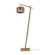 Lampadaire en bambou naturel avec abat-jour en bois naturel 150x25 cm Tanami - Good & Mojo - The Cool Republic