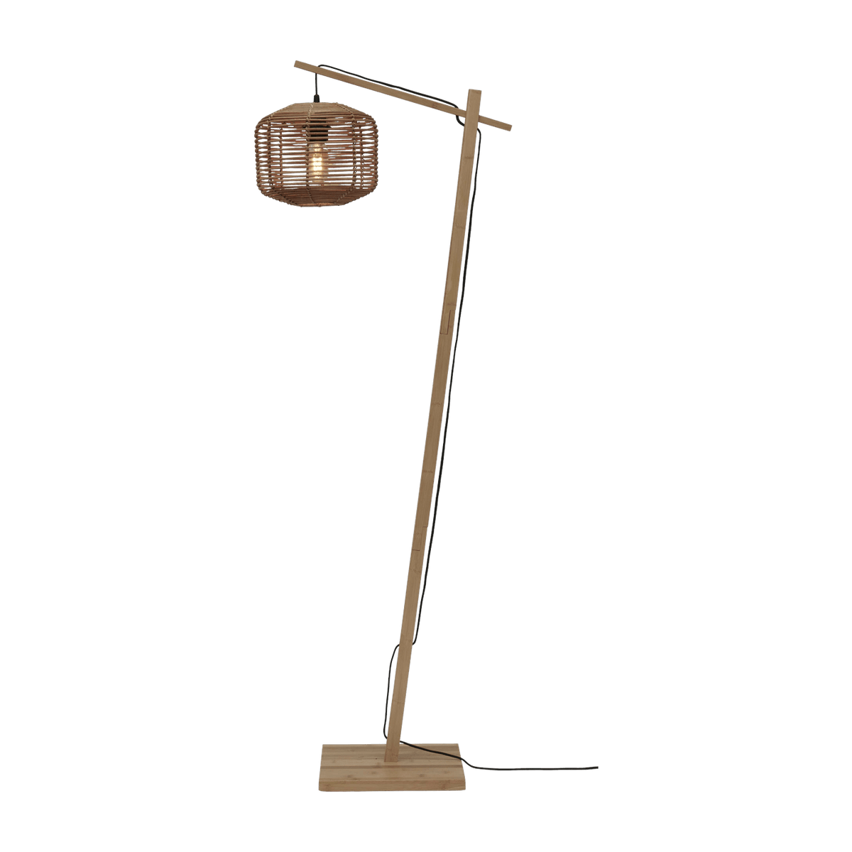 Lampadaire en bambou naturel avec abat-jour en bois naturel 150x25 cm Tanami - Good & Mojo - The Cool Republic