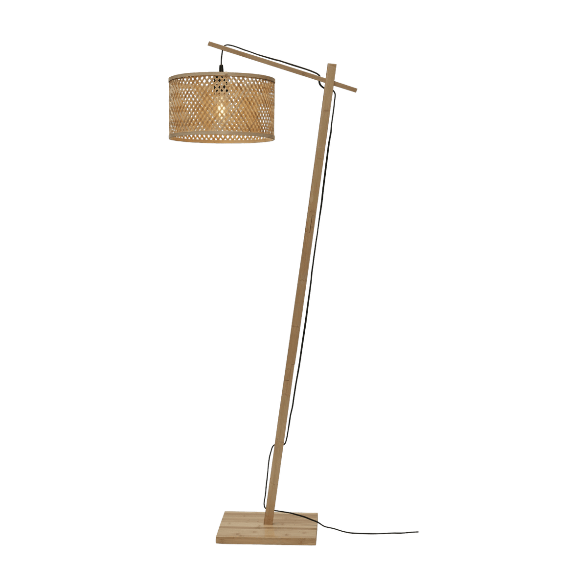 Lampadaire en bambou naturel avec abat-jour en bois naturel 150x32 cm Java - Good & Mojo - The Cool Republic