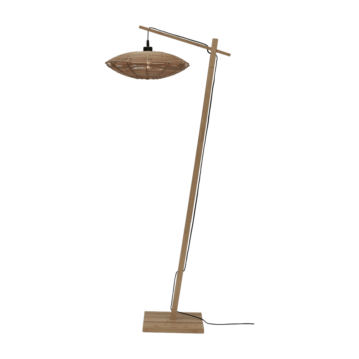 Lampadaire en bambou naturel avec abat-jour en bois naturel 150x40 cm Tanami - Good & Mojo - The Cool Republic