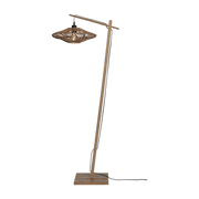 Lampadaire en bambou naturel avec abat-jour en bois naturel 150x40 cm Zanzibar - Good & Mojo - The Cool Republic