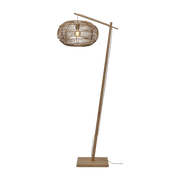 Lampadaire en bambou naturel avec abat-jour en bois naturel 176x48 cm Madeira - Good & Mojo - The Cool Republic