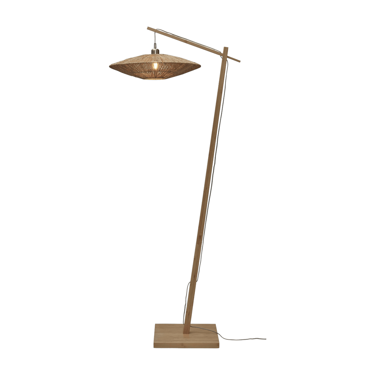 Lampadaire en bambou naturel avec abat-jour en bois naturel 176x55 cm Iguazu - Good & Mojo - The Cool Republic