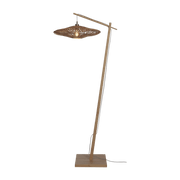 Lampadaire en bambou naturel avec abat-jour en bois naturel 176x55 cm Zanzibar - Good & Mojo - The Cool Republic
