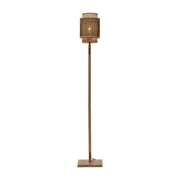 Lampadaire en bambou naturel avec abat-jour en bois noir et naturel 135x18 cm Bhutan - Good & Mojo - The Cool Republic