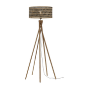 Lampadaire en bambou naturel avec abat-jour en bois noir et naturel 146x50 cm Java - Good & Mojo - The Cool Republic