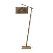 Lampadaire en bambou naturel avec abat-jour en bois noir et naturel 176x50 cm Java - Good & Mojo - The Cool Republic