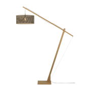 Lampadaire en bambou naturel avec abat-jour en bois noir et naturel 207x50 cm Java - Good & Mojo - The Cool Republic