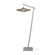 Lampadaire en bambou noir avec abat-jour en bois blanc 176x55 cm Zanzibar - Good & Mojo - The Cool Republic