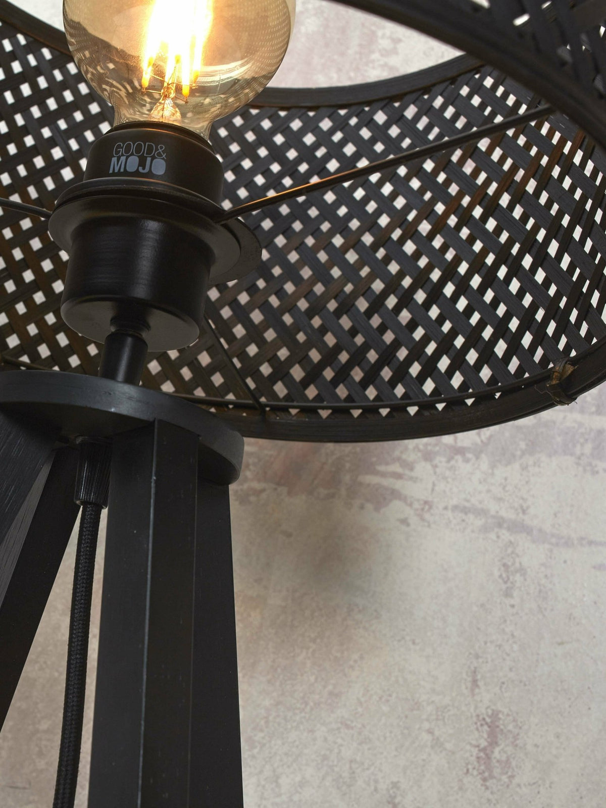 Floor Lamp Java 4-Legs Bamboo Bl. H.145Cm/Shade Dia.50Xh.22Cm. Bl. - Good & Mojo - The Cool Republic
